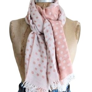 J. Crew Polka Dot Scarf/ Wrap with Fringe